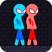 Red and Blue Stickman Rope - Free Online two-player Game