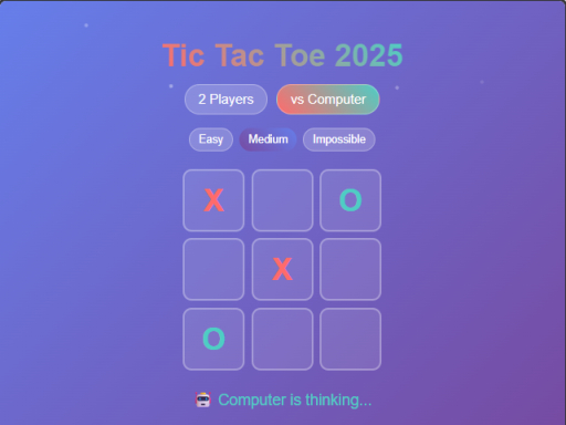 Tic Tac Toe 2025 gameplay preview